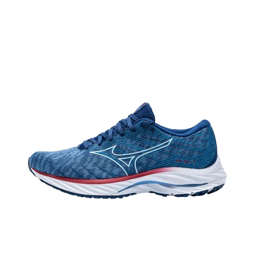 Mizuno Wave Rider 26 Running Shoes Unisex Low-Top Blue/Red