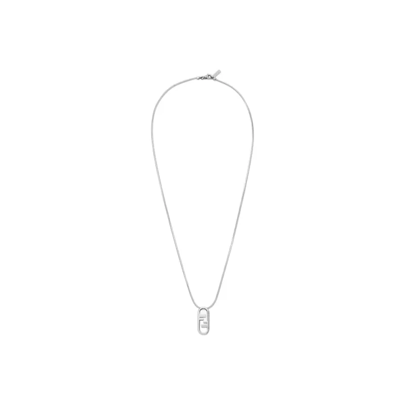 FENDI O'Lock Necklaces Men Silver-1