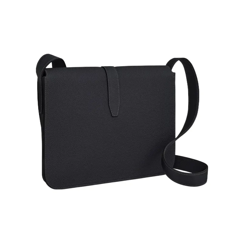 HERMES Steve Light Junior Togo Calfskin Messenger Bag Shoulder Bag Crossbody Bag Men's 3Y Caban Dark Blue-2