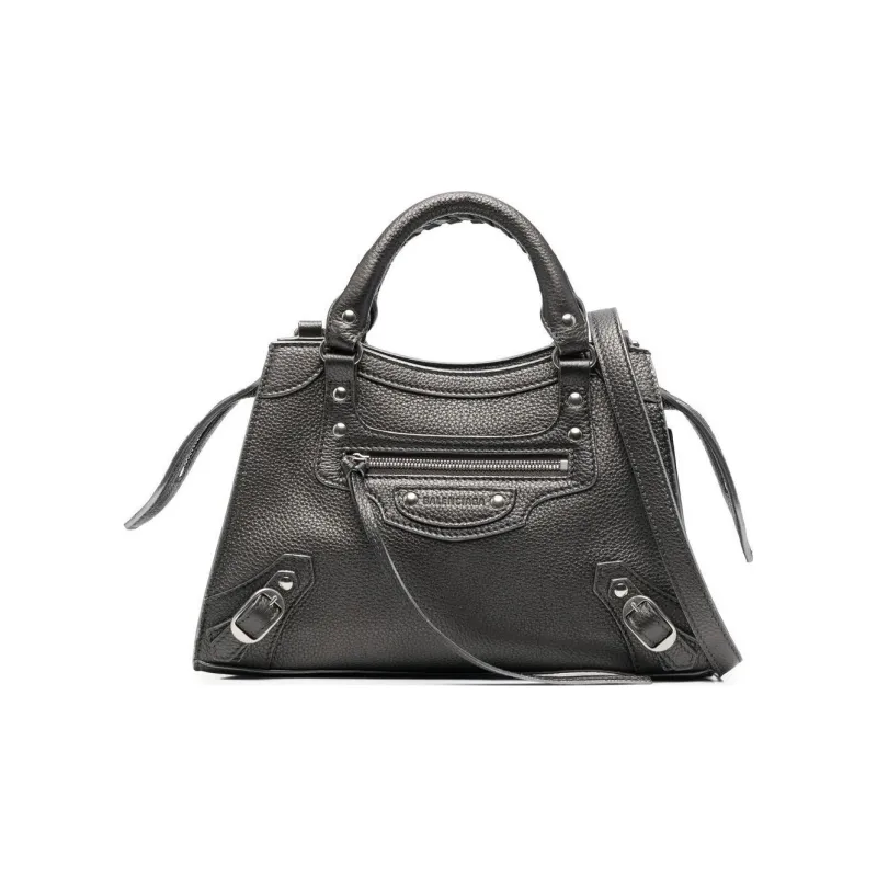 Balenciaga Neo Classic Grain Texture Embossed Cow Leather Shoulder Bag Crossbody Bag Extra Small Women's Dark Gray-0