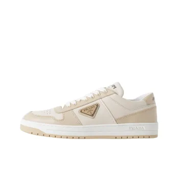 PRADA Downtown Leather Sneakers 'Beige' Women's