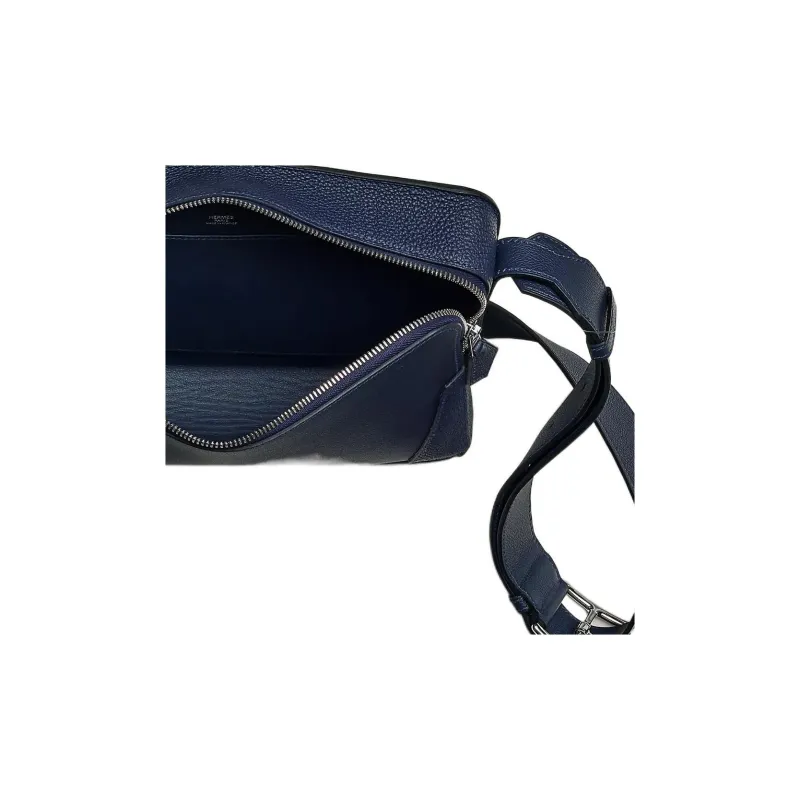 HERMES Evercolor With Togo Calfskin Courier Bag Crossbody Bag Men's Midnight Blue-3