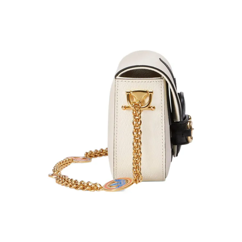 GUCCI Adidas Collaboration Leather Crossbody Bag, Shoulder Bag Women's White-4