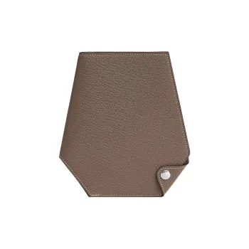HERMES Clochette Mysore Goat Skin Card Holder, Wallet Men's 18Etoupe Elephant Gray