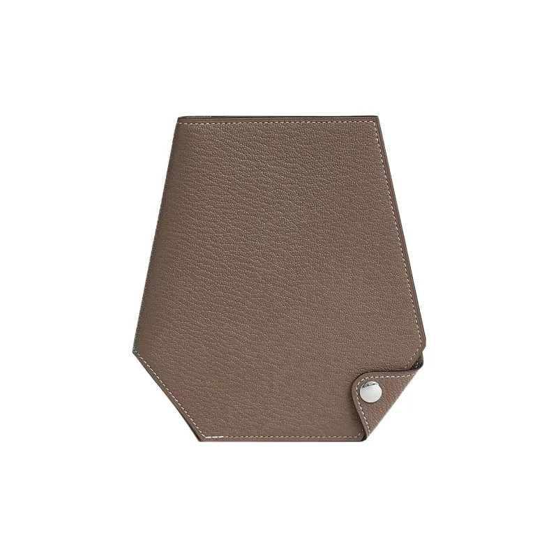 HERMES Clochette Mysore Goat Skin Card Holder, Wallet Men's 18Etoupe Elephant Gray-0