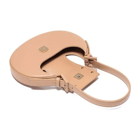 FENDI Cookie Cow Leather Shoulder Bag Crescent Bag Handbag Shoulder Bag Women's Beige Camel-5