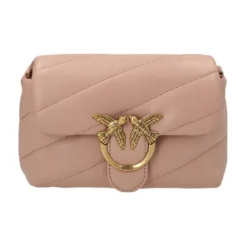 PINKO Puff Leather Flying Bird Swallow Bag Crossbody Bag Shoulder Bag Women's Pink
