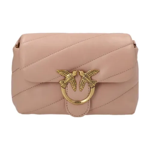 PINKO Puff Leather Flying Bird Swallow Bag Crossbody Bag Shoulder Bag Women's Pink