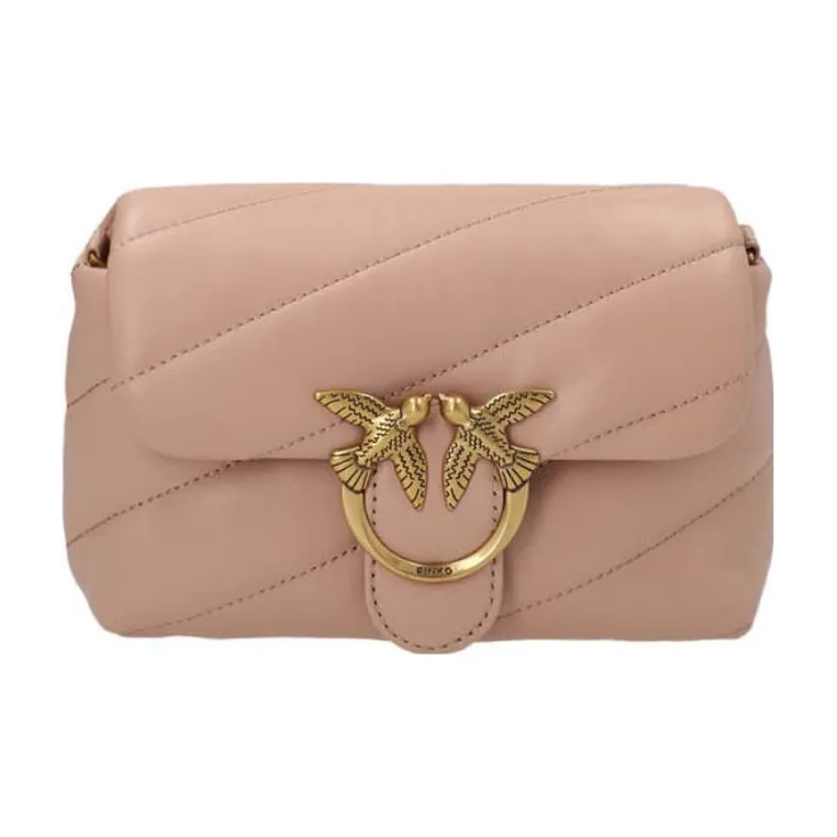 PINKO Puff Leather Flying Bird Swallow Bag Crossbody Bag Shoulder Bag Women's Pink-0