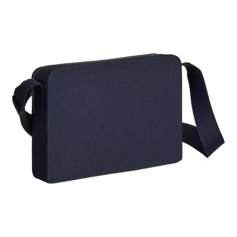 HERMES Evercolor With Togo Calfskin Courier Bag Crossbody Bag Men's Midnight Blue-2