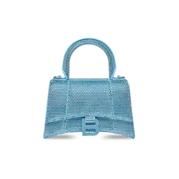 Balenciaga Hourglass Cow Leather Shoulder Bag Crossbody Bag Handbag Extra Small Women's Blue