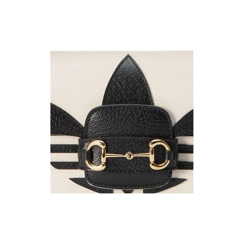 GUCCI Adidas Collaboration Leather Crossbody Bag, Shoulder Bag Women's White-8