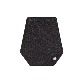 HERMES Clochette Mysore Goat Skin Card Holder Wallet Men's Noir Black