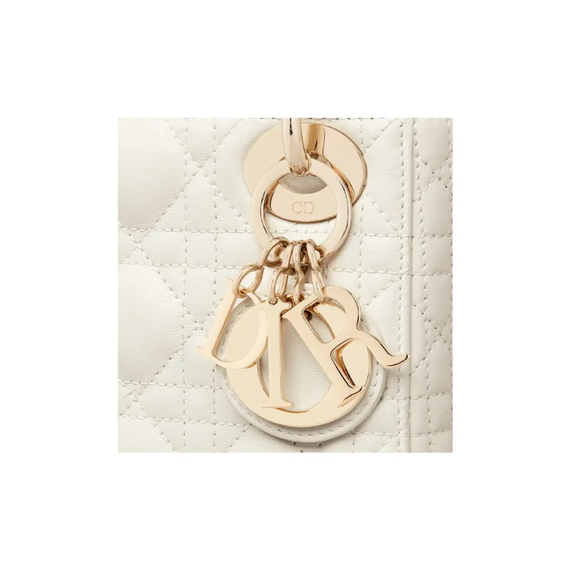 DIOR Lady Dior Sheepskin Lady Dior Bag Shoulder Bag, Crossbody Bag, Handbag Mini Women's Milk White-5