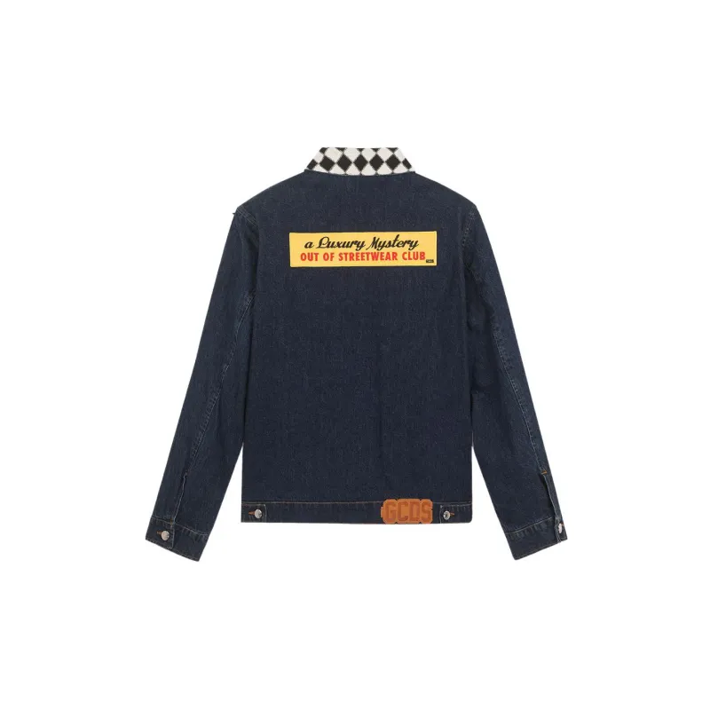 GCDS Denim Jackets Men Dark Blue-1