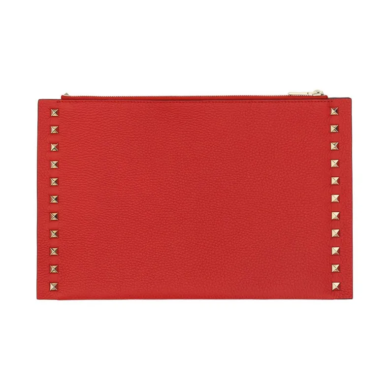 Valentino GARAVANI Calfskin Wallet Clutch Regular Women's Red-1