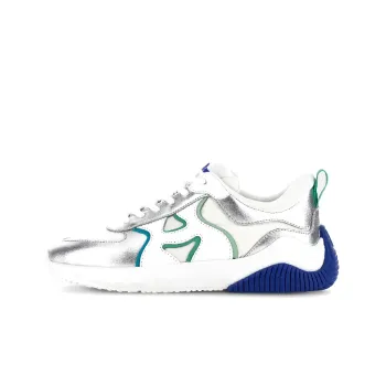 HOGAN H597 Low-Top Sports Casual Shoes Women's White Silver Blue