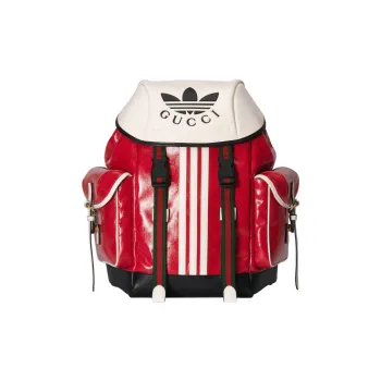 GUCCI Adidas Collaboration Canvas With Leather Backpack Men's Red/White