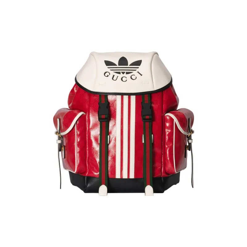 GUCCI Adidas Collaboration Canvas With Leather Backpack Men's Red/White-0