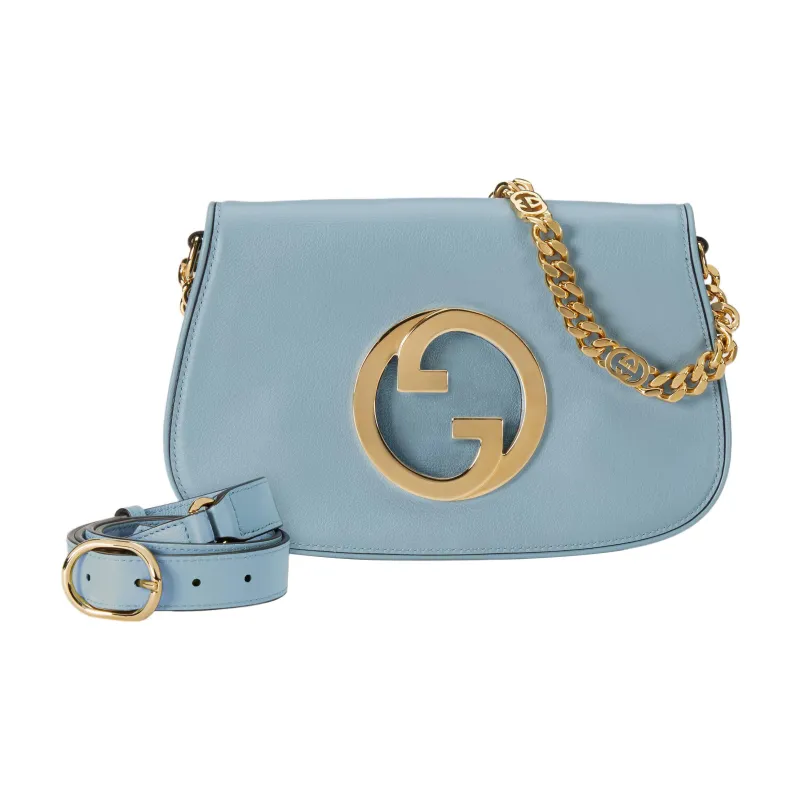GUCCI Blondie Leather Chain Shoulder Bag Shoulder Bag Crossbody Bag Women's Light Blue-1