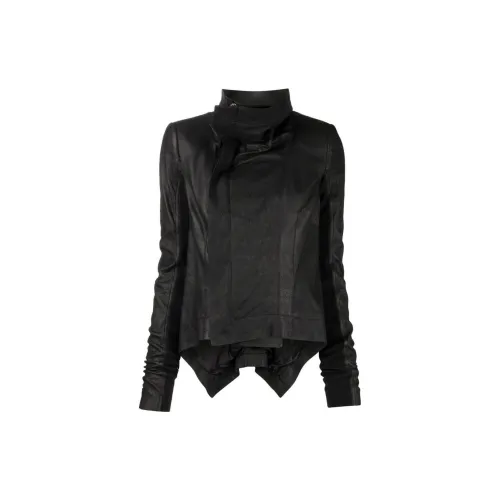 RICK OWENS Leather Jackets Women's Black