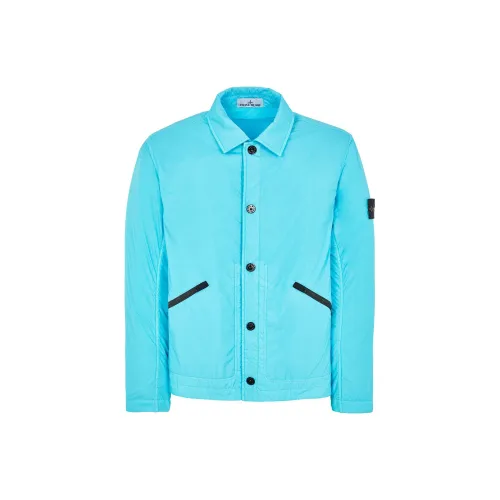 STONE ISLAND Jackets Men Turquoise Color