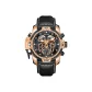 RT3532S-Rose Case Black Dial Black Leather Strap