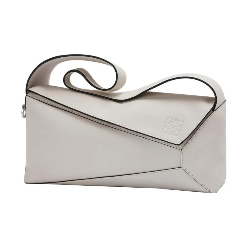 LOEWE Puzzle Hobo Napa Calf Leather Handbag Shoulder Bag Women's Gray-5