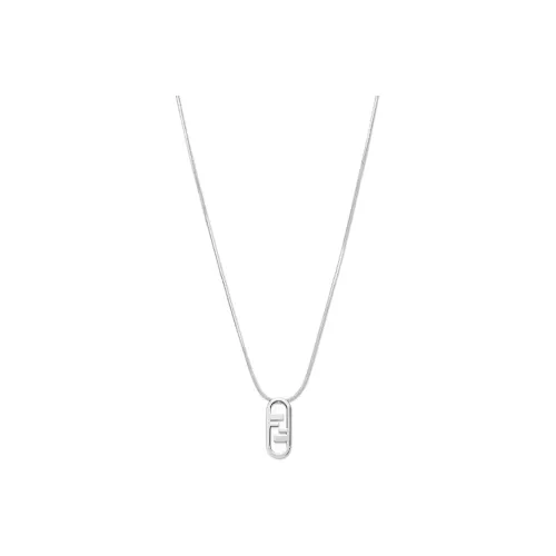 FENDI O'Lock Necklaces Men Silver