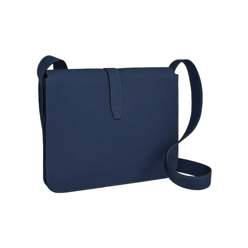 HERMES Steve Light Junior Togo Calfskin Messenger Bag Shoulder Bag Crossbody Bag Men's 73 Bleu Saphir Sapphire Blue-2