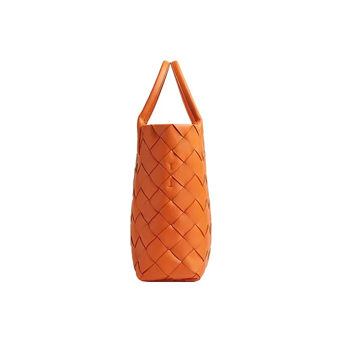 Bottega Veneta CABAT Lambskin Tote Bag Shopping Bag Shoulder Bag Crossbody Bag Handbag Medium Size Women's Burnt Orange-1