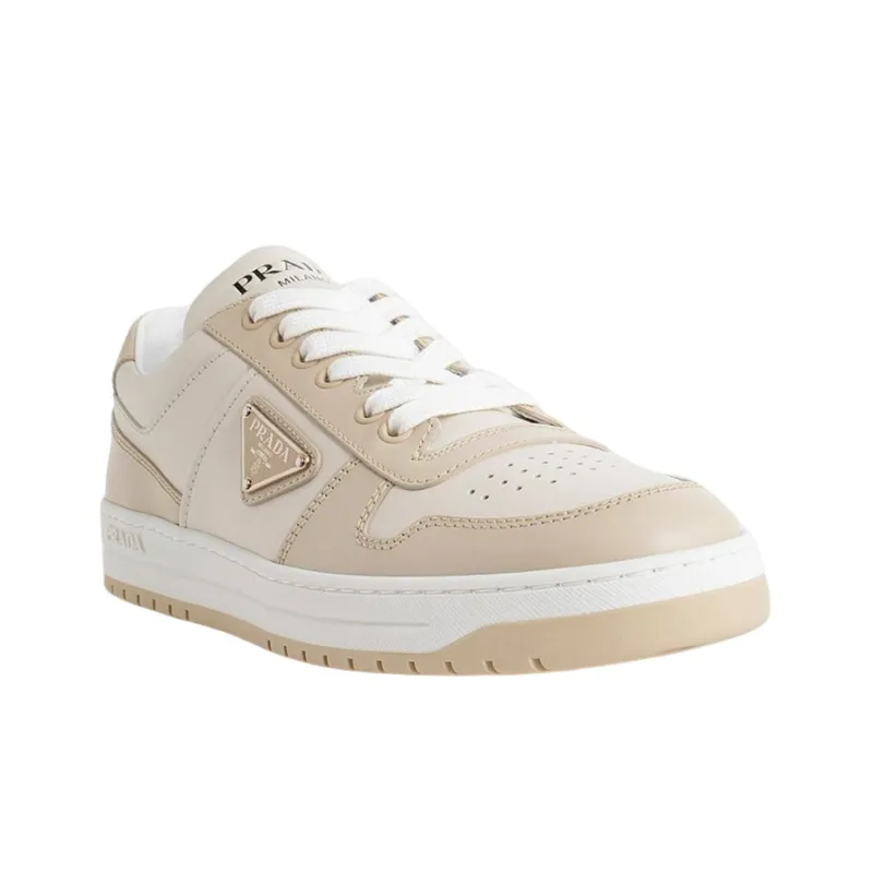 PRADA Downtown Leather Sneakers 'Beige' Women's-2