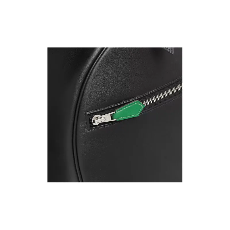 HERMES Galop D'Hermes Sport Swift Leather Handbag Men's Black/French Blue/Cactus Green-5