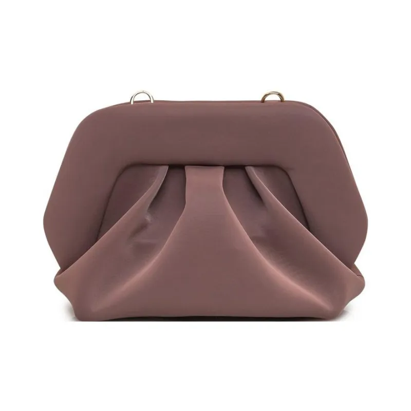 THEMOIRE GEA Satin One Shoulder Crossbody Clutches Regular Women's Taupe-0