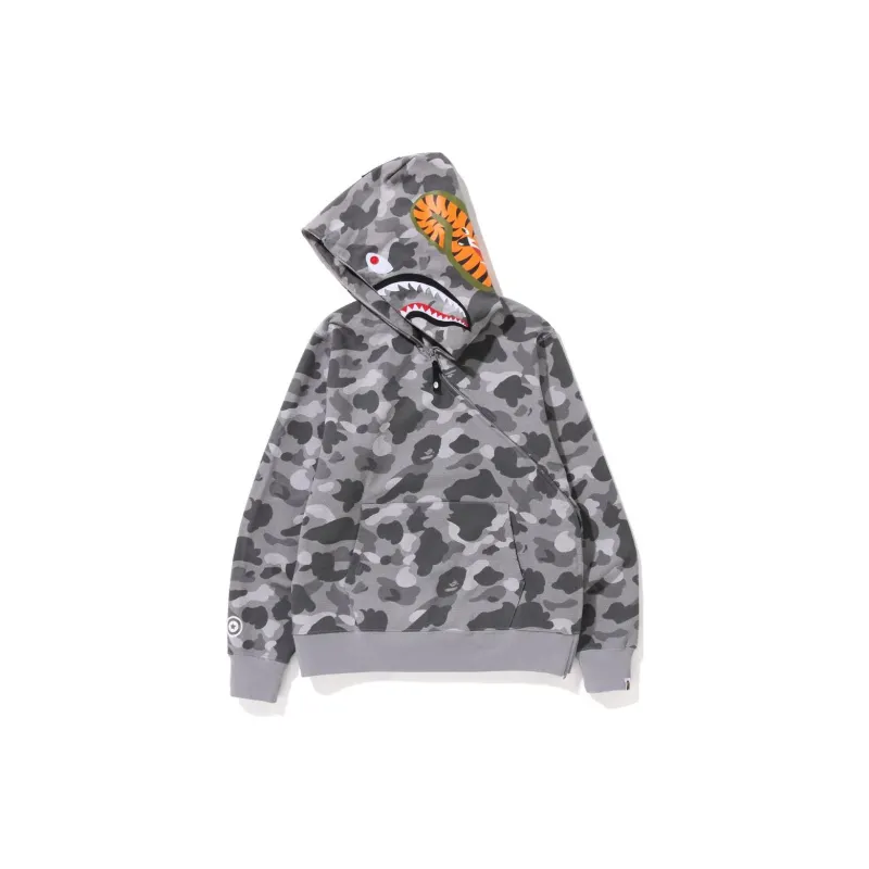 A BATHING APE Honeycomb Camo Shark Full Zip Hoodie-3
