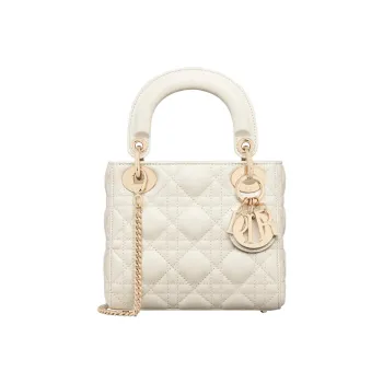 DIOR Lady Dior Sheepskin Lady Dior Bag Shoulder Bag, Crossbody Bag, Handbag Mini Women's Milk White