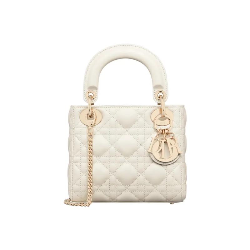 DIOR Lady Dior Sheepskin Lady Dior Bag Shoulder Bag, Crossbody Bag, Handbag Mini Women's Milk White-0