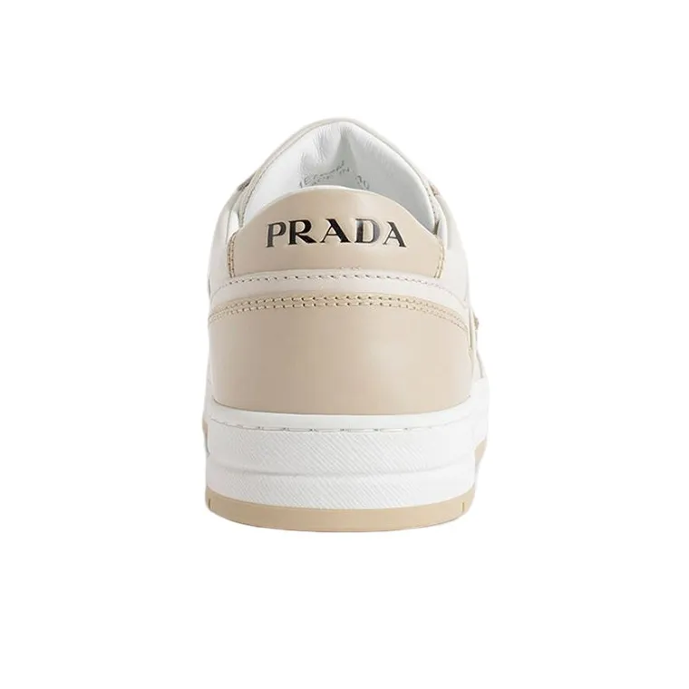 PRADA Downtown Leather Sneakers 'Beige' Women's-4