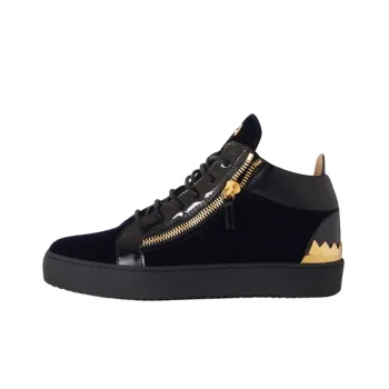 Giuseppe Zanotti/GZ Kriss Mid Top Stylish Skateboarding Shoes Men's Marine Blue