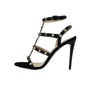 Valentino Rockstud One Strap Sandals 11cm Women's Black