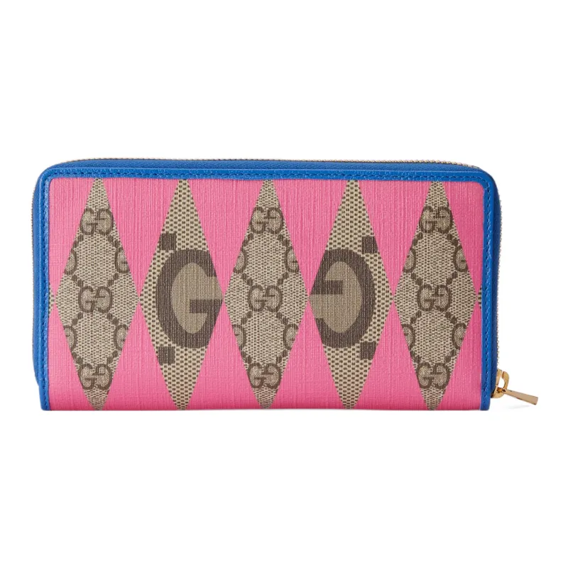 GUCCI Canvas With Leather Trim Wallet Men's Multicolor-2