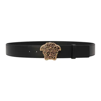 VERSACE Leather Belts Men Black