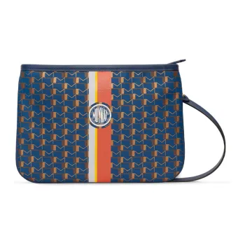 Moynat Canvas 1920 Canvas Clutch Men's Blue/Orange/White