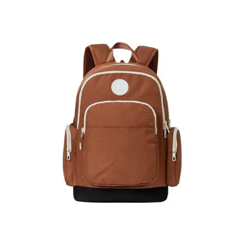 Anta Life Collection Nylon Sports Backpack Unisex Gold Brown
