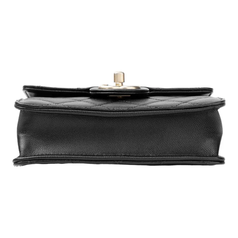 CHANEL Classic Flap CF Goatskin Shoulder Bag, Crossbody Bag Women's Black-3