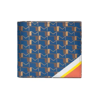 Moynat Canvas Wallet Men's Blue/Orange/White