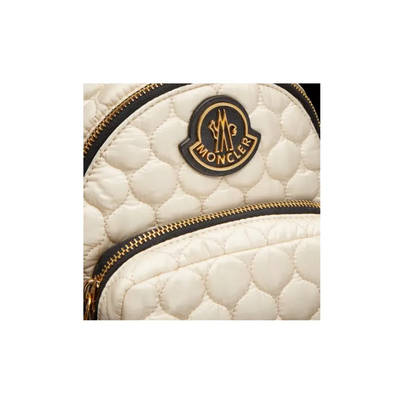 Moncler Kilia Cow Leather Shoulder Bag Crossbody Bag Small Size Women's Beige-4