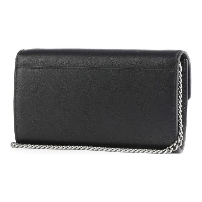 PINKO Cow Leather Wallet, Crossbody Bag, Shoulder Bag Women's Black-3
