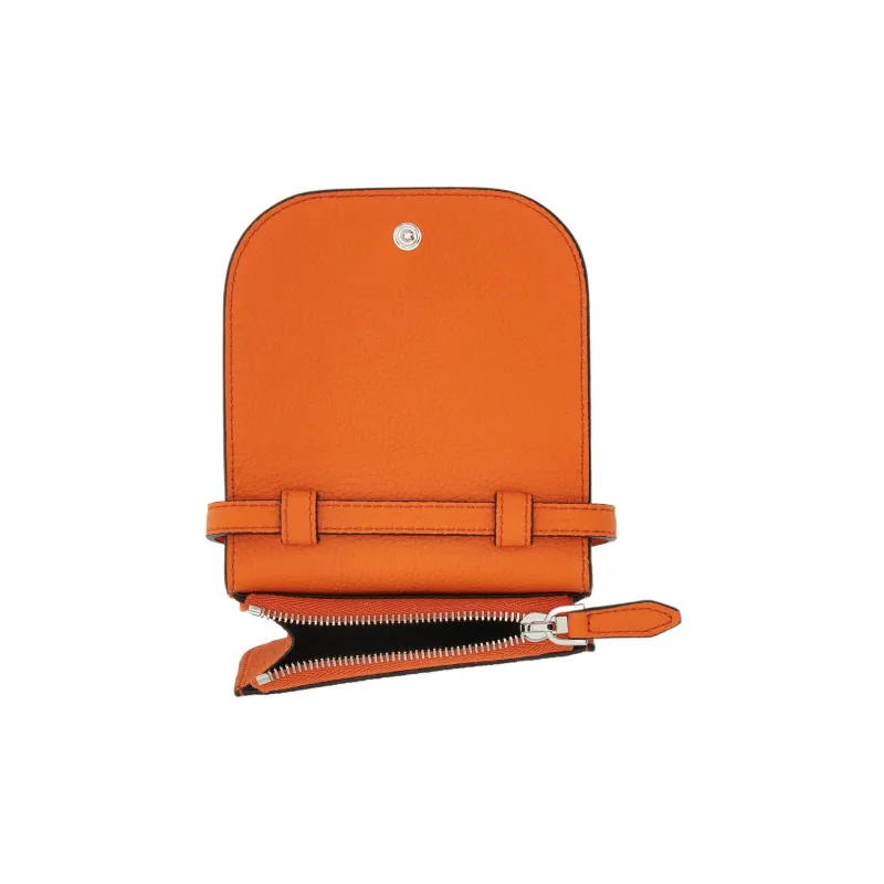 FERRAGAMO GANCINI Leather Shoulder Bag, Crossbody Bag Mini Men's Orange-3