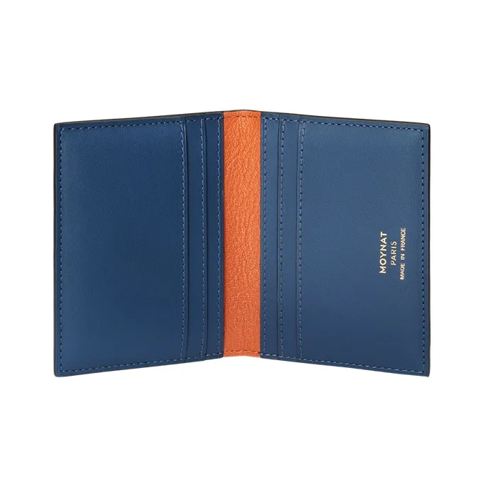 Moynat Canvas 1920 Canvas And Striped Velvet Print Card Holder Men's Blue/Orange/White-1